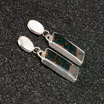 Bloodstone Dangle Earrings