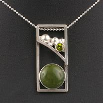 Jade and Peridot Pendant